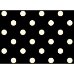 Polka Dots - Cornsilk Yellow on Black Birthday Cake 3D Greeting Card (7x5)
