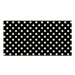 Polka Dots - Cream Yellow on Black Satin Shawl