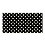 Polka Dots - Cream Yellow on Black Satin Wrap