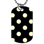Polka Dots - Cream Yellow on Black Dog Tag (One Side)