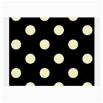 Polka Dots - Cream Yellow on Black Large Glasses Cloth