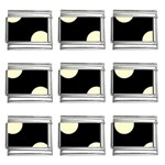 Polka Dots - Cream Yellow on Black 9mm Italian Charm (9 pack)