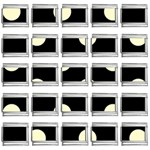 Polka Dots - Cream Yellow on Black 9mm Italian Charm (25 pack)