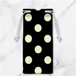 Polka Dots - Cream Yellow on Black Jewelry Bag