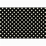 Polka Dots - Cream Yellow on Black Collage 12  x 18 