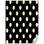 Polka Dots - Cream Yellow on Black Canvas 18  x 24 