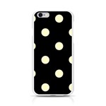Polka Dots - Cream Yellow on Black Apple iPhone 6/6S Silicone Case (Transparent)