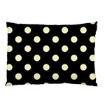 Polka Dots - Cream Yellow on Black Pillow Case (One Side)