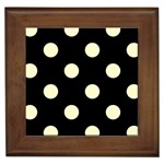 Polka Dots - Cream Yellow on Black Framed Tile