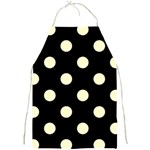 Polka Dots - Cream Yellow on Black Full Print Apron