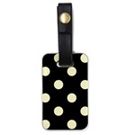 Polka Dots - Cream Yellow on Black Luggage Tag (One Side)