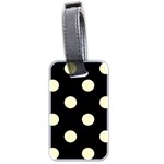 Polka Dots - Cream Yellow on Black Luggage Tag (Two Sides)