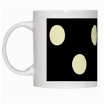 Polka Dots - Cream Yellow on Black Black Mug