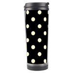 Polka Dots - Cream Yellow on Black Travel Tumbler