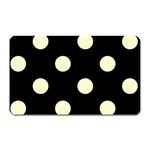 Polka Dots - Cream Yellow on Black Magnet (Rectangular)