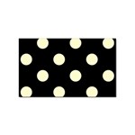 Polka Dots - Cream Yellow on Black Sticker Rectangular (100 pack)