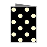 Polka Dots - Cream Yellow on Black Mini Greeting Cards (Pkg of 8)