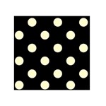 Polka Dots - Cream Yellow on Black Greeting Card 5  x 7 
