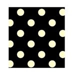 Polka Dots - Cream Yellow on Black Greeting Card 4.5  x 6 