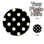 Polka Dots - Cream Yellow on Black Multi-purpose Cards (Round)