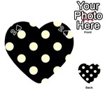 Polka Dots - Cream Yellow on Black Playing Cards 54 (Heart)