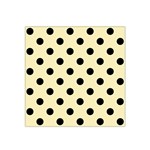 Polka Dots - Black on Blond Yellow Satin Bandana Scarf