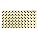 Polka Dots - Black on Blond Yellow Satin Shawl