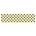 Polka Dots - Black on Blond Yellow Satin Scarf (Oblong)