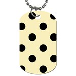 Polka Dots - Black on Blond Yellow Dog Tag (Two Sides)