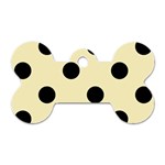 Polka Dots - Black on Blond Yellow Dog Tag Bone (One Side)