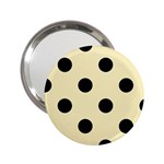 Polka Dots - Black on Blond Yellow 2.25  Handbag Mirror