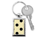 Polka Dots - Black on Blond Yellow Key Chain (Rectangle)