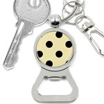 Polka Dots - Black on Blond Yellow Bottle Opener Key Chain