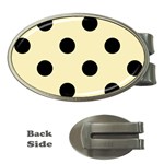 Polka Dots - Black on Blond Yellow Money Clip (Oval)