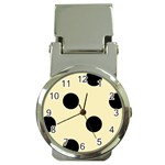 Polka Dots - Black on Blond Yellow Money Clip Watch