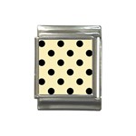 Polka Dots - Black on Blond Yellow Italian Charm (13mm)