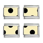 Polka Dots - Black on Blond Yellow 9mm Italian Charm (4 pack)