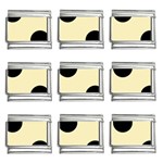 Polka Dots - Black on Blond Yellow 9mm Italian Charm (9 pack)