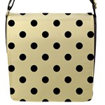 Polka Dots - Black on Blond Yellow Flap Closure Messenger Bag (S)