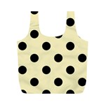 Polka Dots - Black on Blond Yellow Full Print Recycle Bag (M)