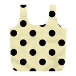 Polka Dots - Black on Blond Yellow Full Print Recycle Bag (L)