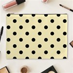 Polka Dots - Black on Blond Yellow Cosmetic Bag (XL)