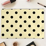 Polka Dots - Black on Blond Yellow Cosmetic Bag (XXL)
