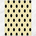 Polka Dots - Black on Blond Yellow Canvas 12  x 16 