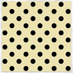 Polka Dots - Black on Blond Yellow Canvas 16  x 16 