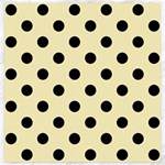 Polka Dots - Black on Blond Yellow Canvas 20  x 20 