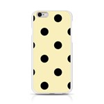 Polka Dots - Black on Blond Yellow Apple iPhone 6/6S Silicone Case (Transparent)