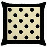 Polka Dots - Black on Blond Yellow Throw Pillow Case (Black)