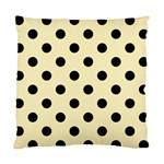 Polka Dots - Black on Blond Yellow Standard Cushion Case (Two Sides)