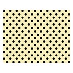 Polka Dots - Black on Blond Yellow Double Sided Flano Blanket (Large)